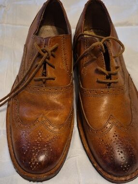 Sebago Tan Brown Leather Wingtip Oxfords Derby Classics
